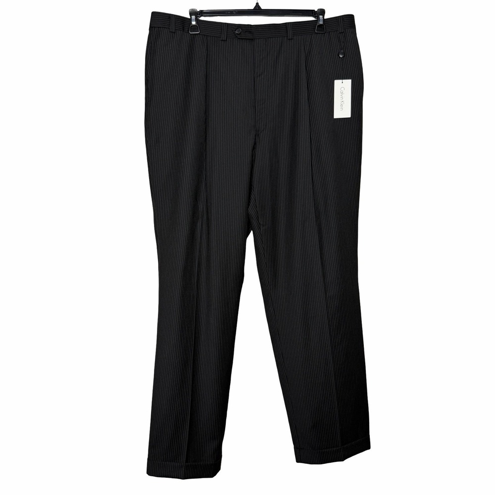 Vintage Calvin Klein 100% Wool Pinstripe Pleated Dress Pants NWT 42x32 Canada